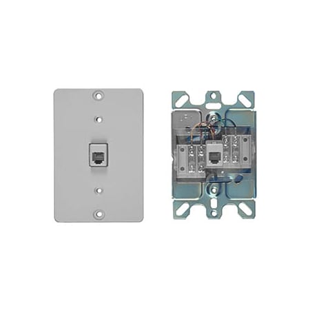 Wall Phone Outlet Jack, Screw Terminal, 6-Position, 4-Conductor
